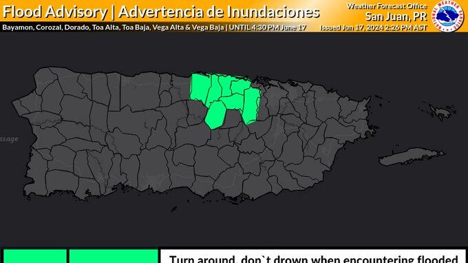 Advertencia de inundaciones.