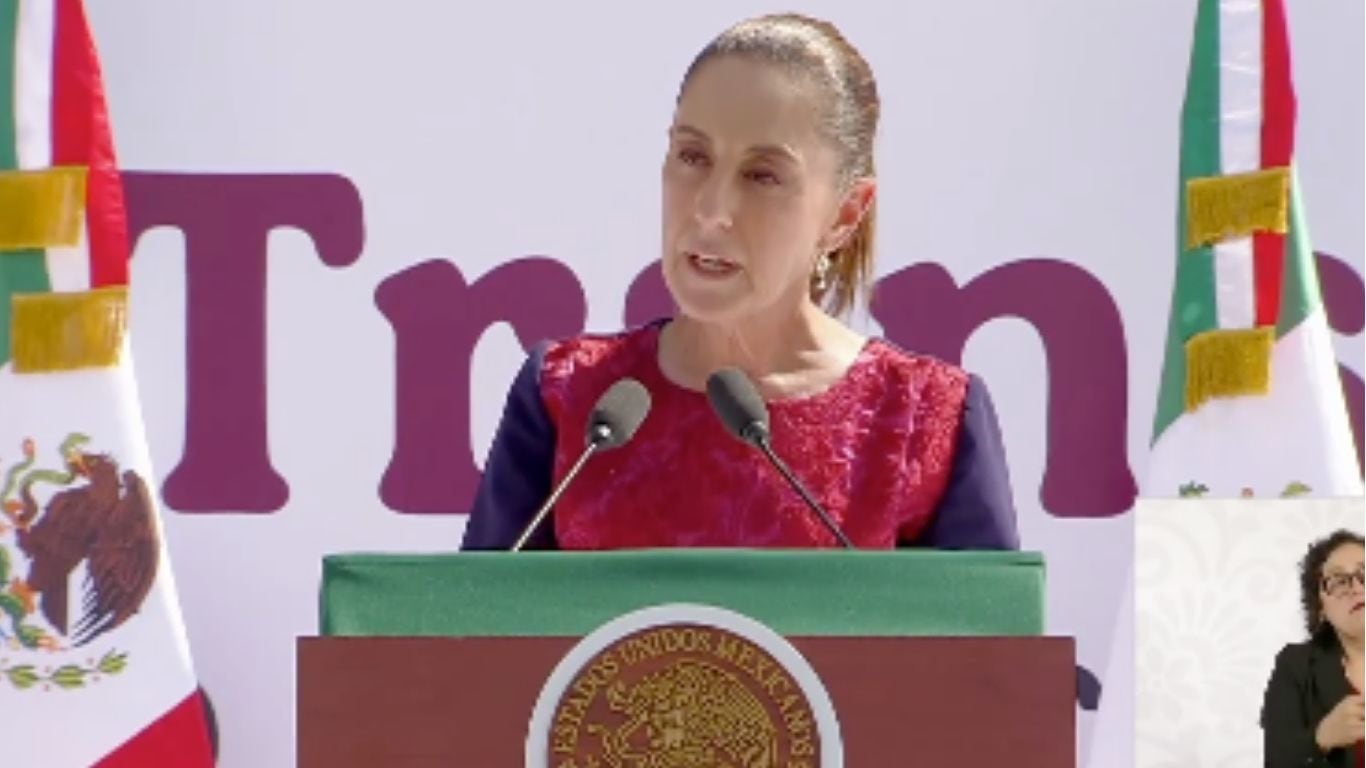 Claudia Sheinbaum durante su discurso en el Zócalo de la CDMX
