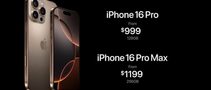 Precios del iPhone 16 pro y Pro Max