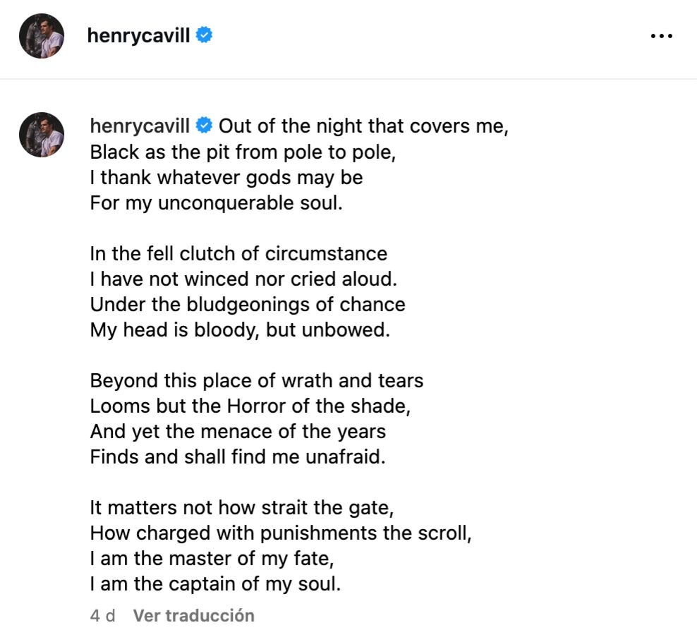 Instagram: @henrycavill