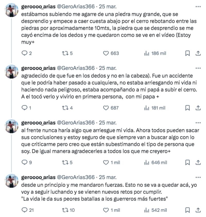 Narración de Gero Arias sobre cómo sucedieron los hechos