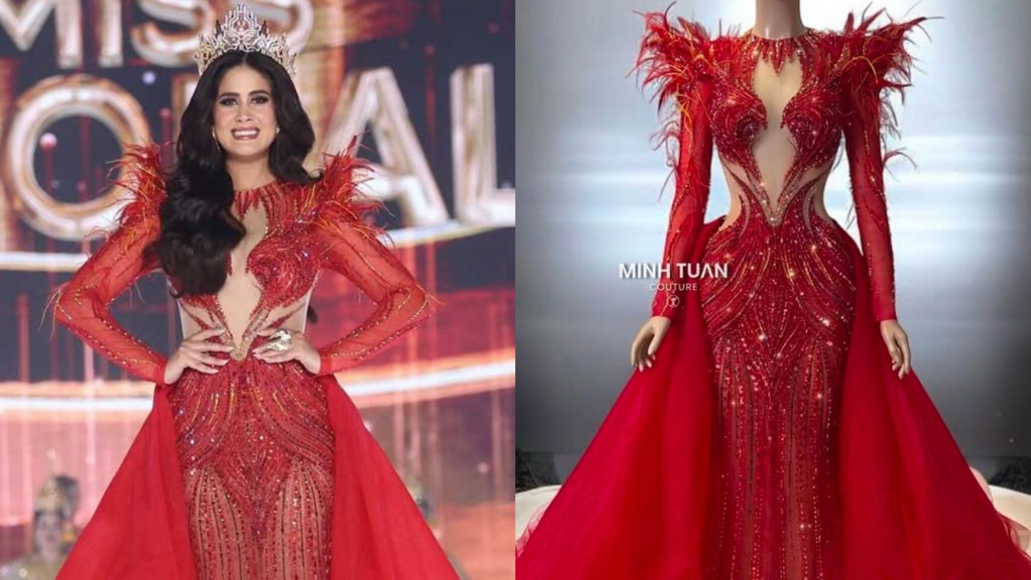 Vestido de la boricua Ashley Meléndez en su entrega de corona.