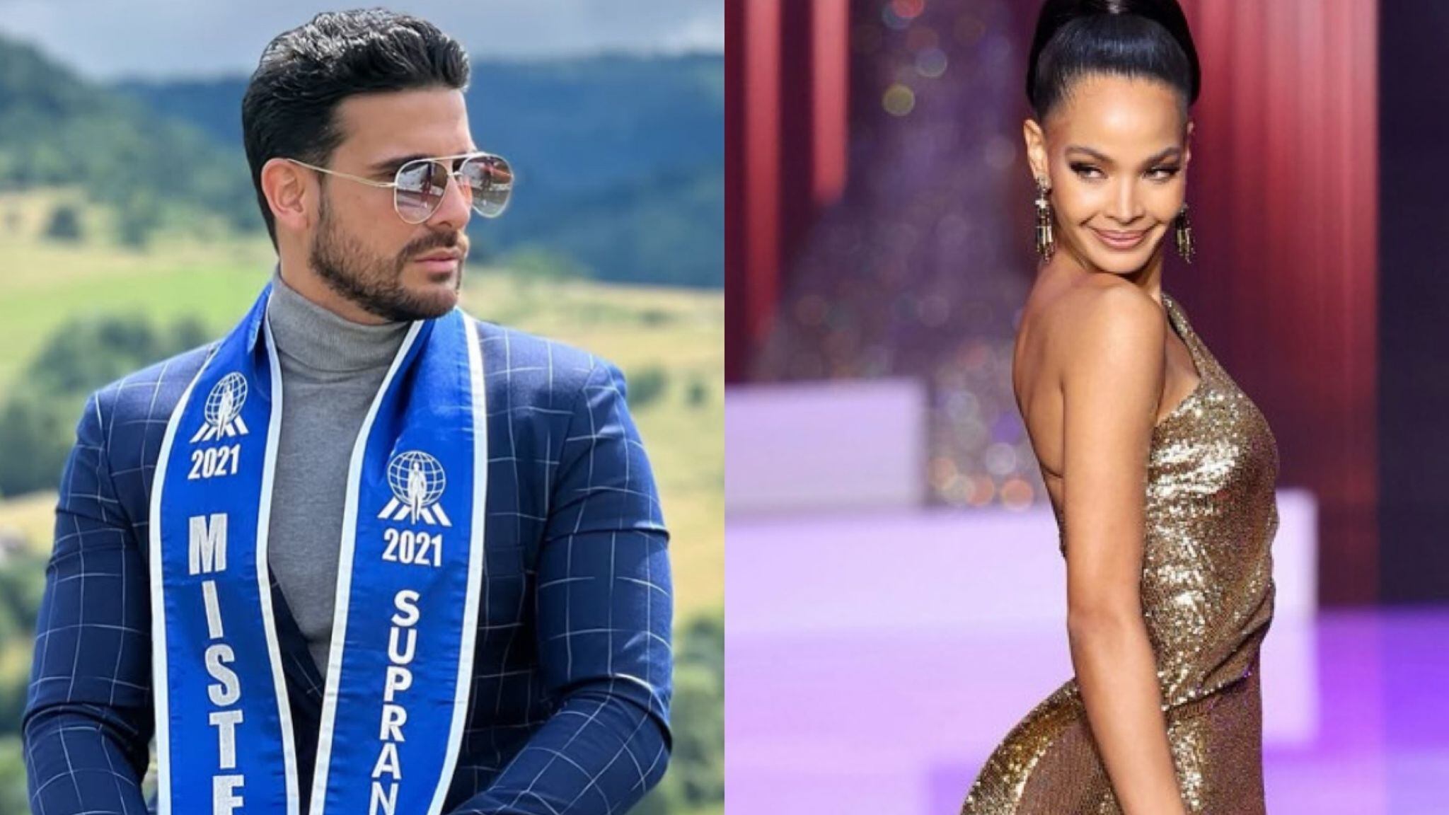 Varo Vargas, Mister Supranational 2021, y Kimberly Jiménez, Miss República Dominicana Universo 2020.