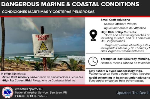 Pronostican condiciones mayormente estables, pero con aumentos temporeros en lluvias para este jueves
