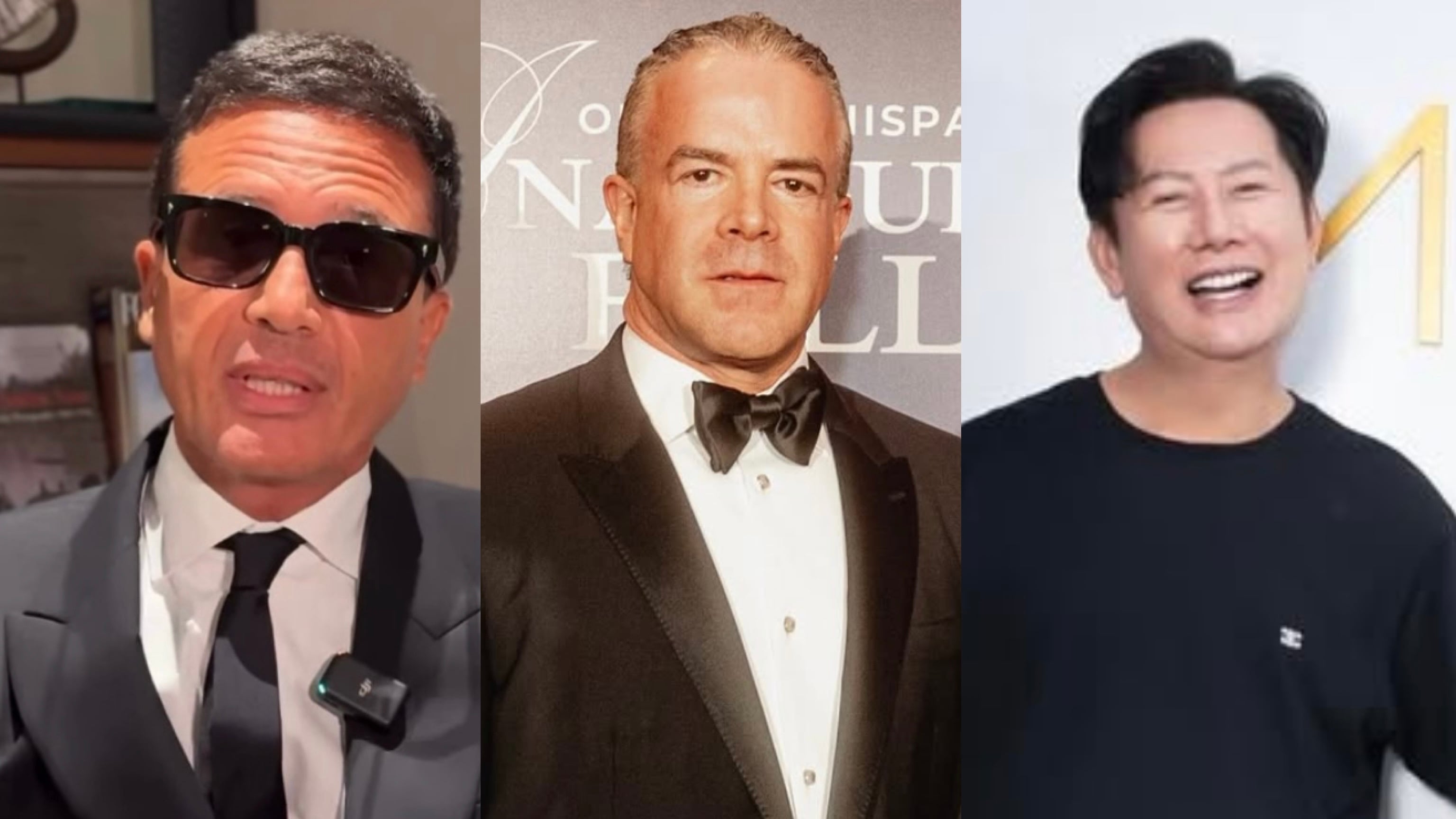 Omar Harfouch, Raúl Rocha; presidente de Miss Universo, y Nawat Itsaragrisil; director de Miss Universe Tailandia.