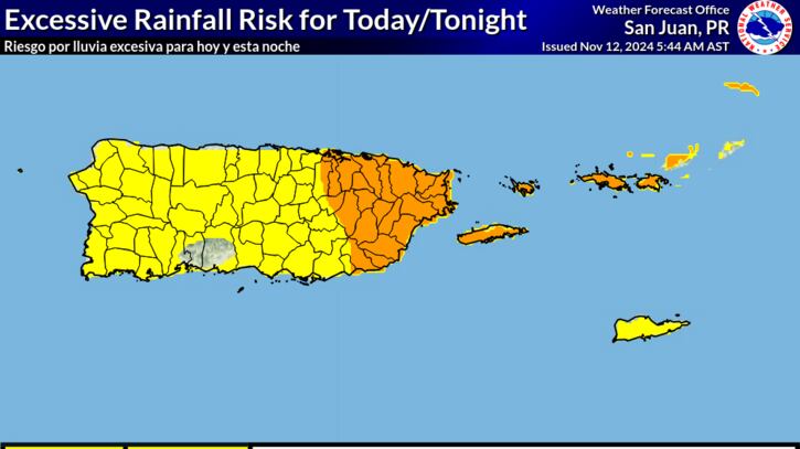 Riesgo por lluvia excesiva.