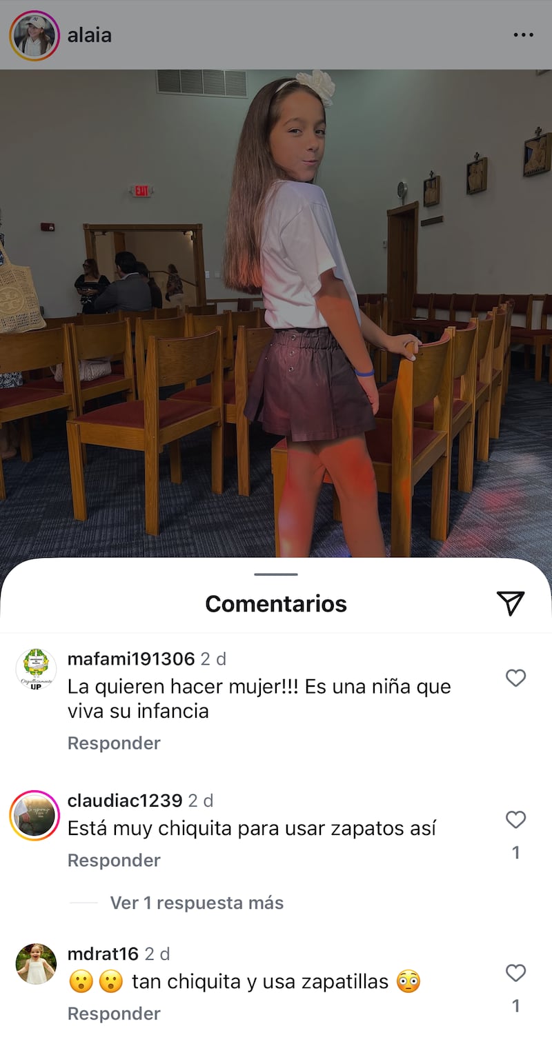 Hija de Adamari López causa controversia por su look de minifalda y tacones de aguja