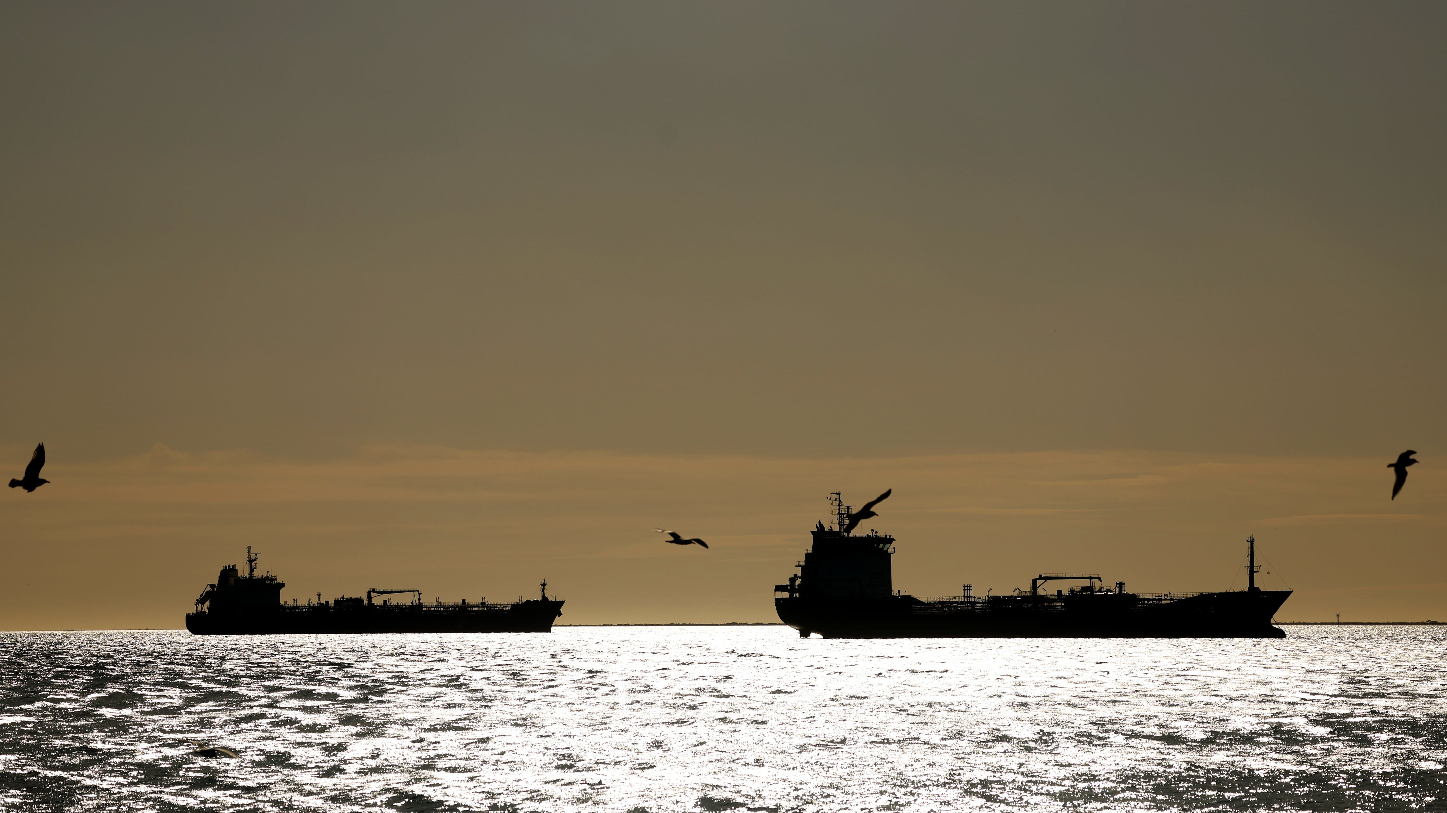 Fotografía de archivo del pasado 12 de marzo de buques petroleros en el golfo de Fos-sur-Mer en el sur de Francia. EFE/EPA/GUILLAUME HORCAJUELO