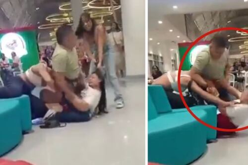 VIDEO: mujer descubre a su esposo con su amante y decide pelear con ella en un centro comercial