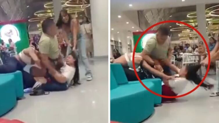 VIDEO: mujer descubre a su esposo con su amante y decide pelear con ella en un centro comercial