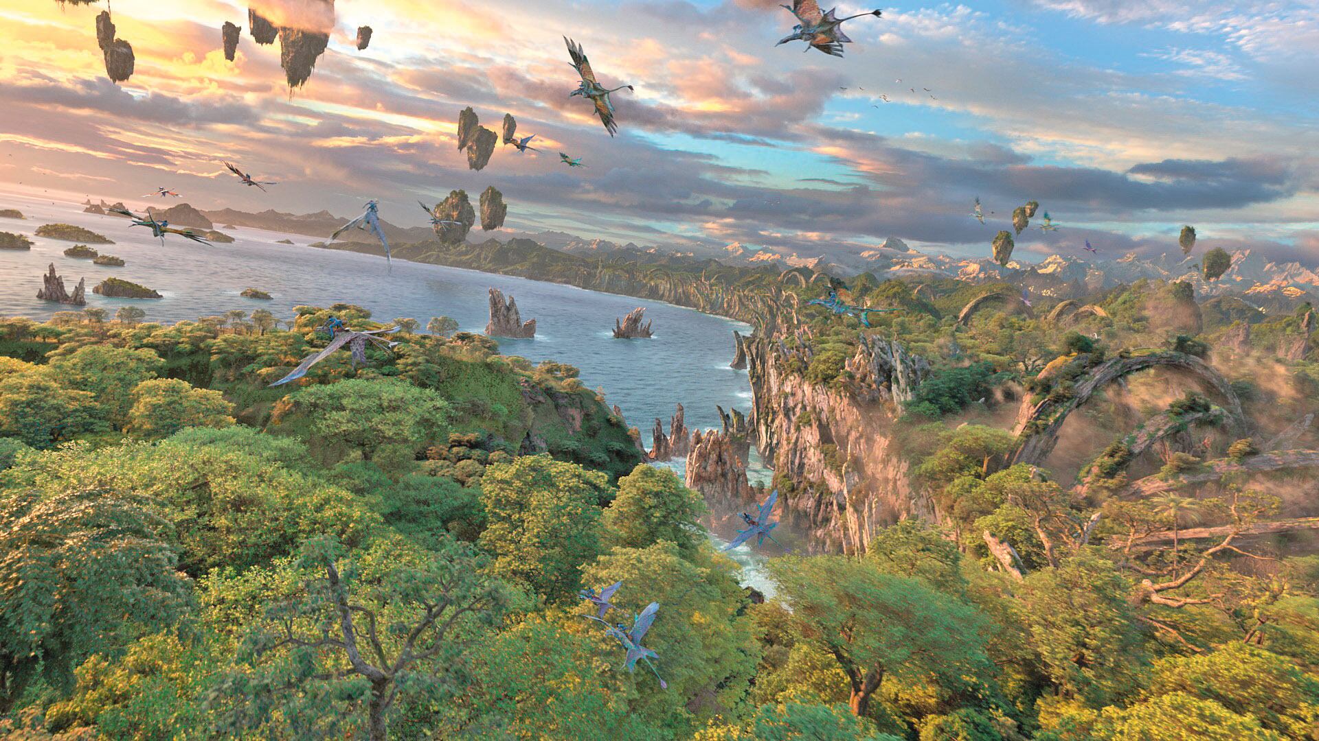 Una escena de Avatar Flight of Passage, una emocionante aventura en 3D en Pandora, el Mundo de Avatar, en Disney's Animal Kingdom.