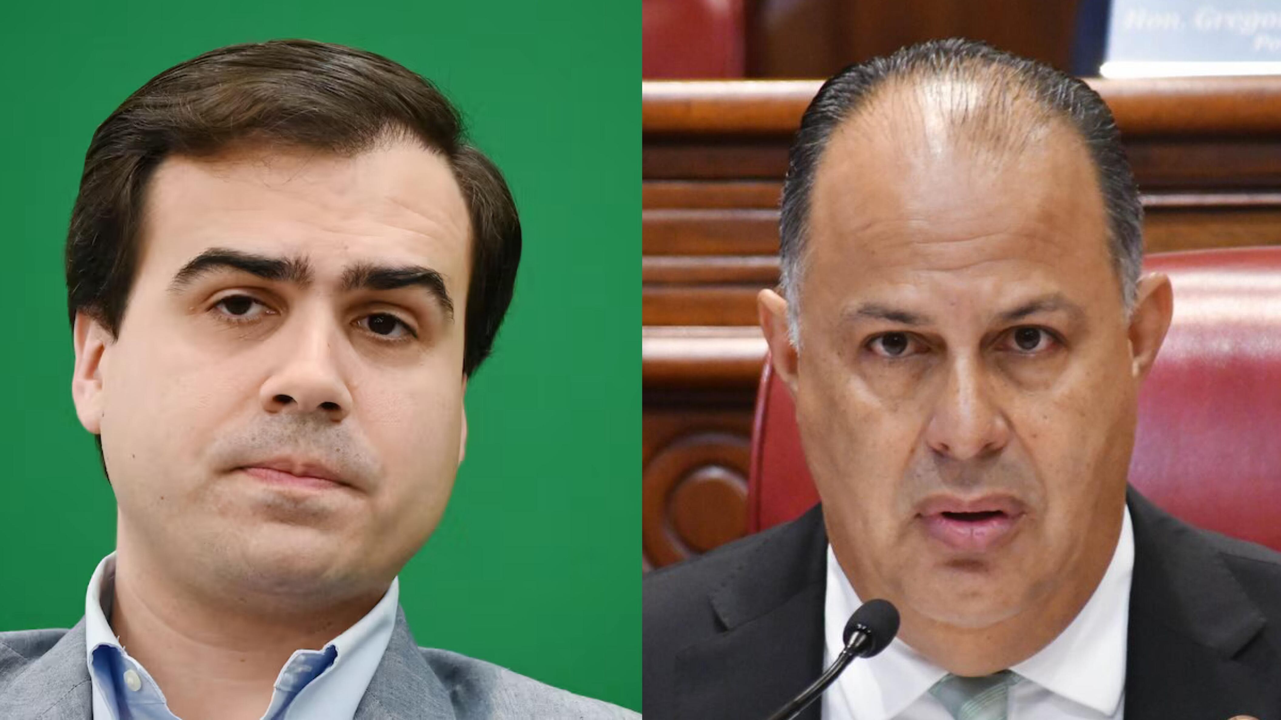El presidente del PPD, Pablo José Hernández Rivera, y el senador del PNP, Juan Oscar Morales.