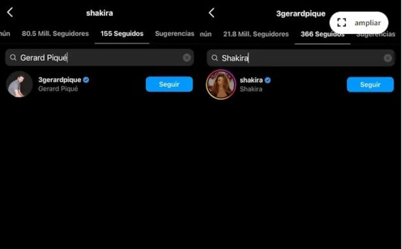 Shakira y Gerard Piqué se siguen en Instagram