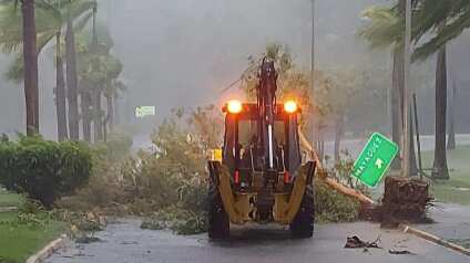 Daños en San Germán tras el paso del huracán Fiona.