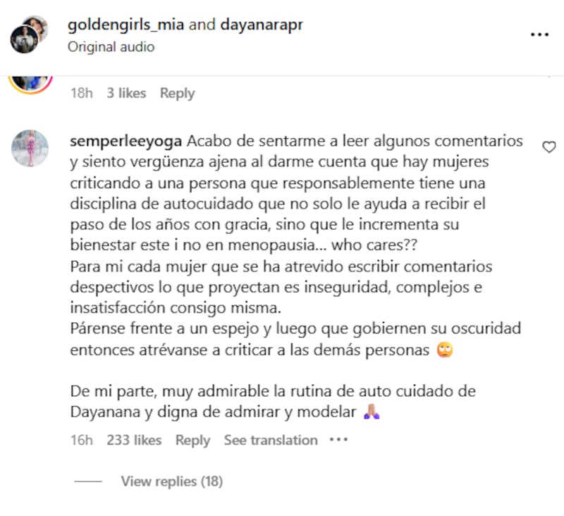 Los comentarios fueron realizados en Instagram.
