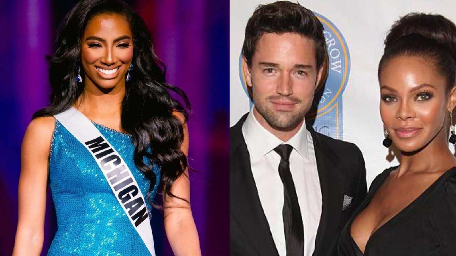 Taylor Hale (Miss Michigan USA 2021), Max Sebrechts y Crystle Stewart (Miss USA 2008).