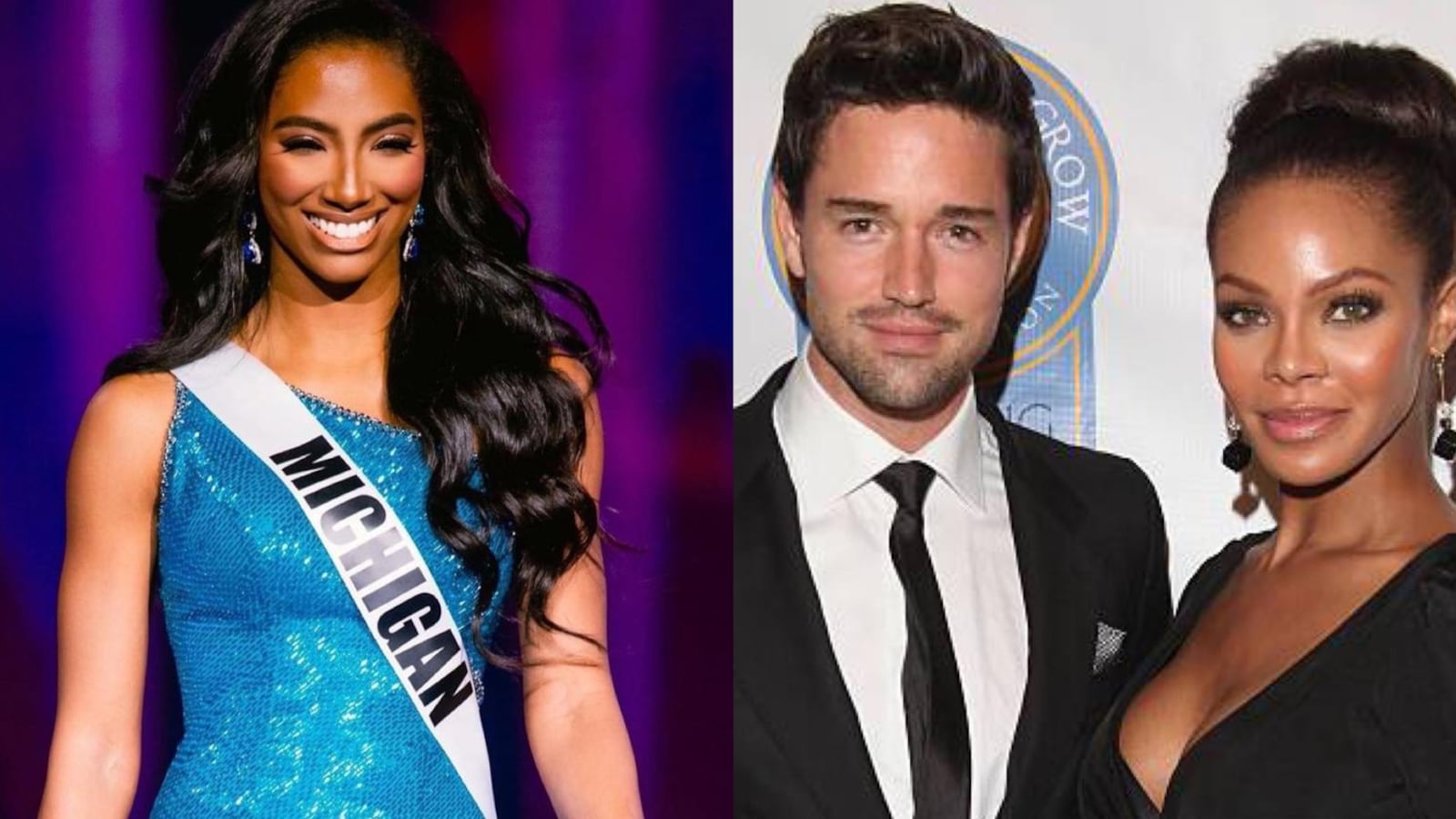 Taylor Hale (Miss Michigan USA 2021), Max Sebrechts y Crystle Stewart (Miss USA 2008).