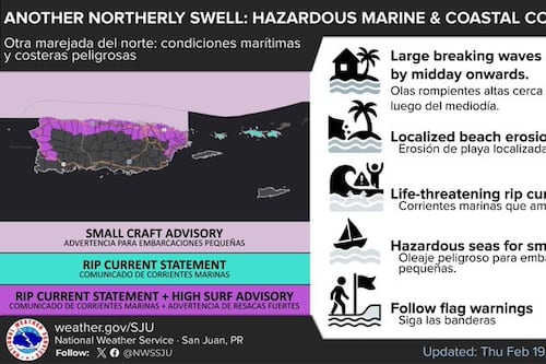 Pronostican deterioros en las condiciones del mar y aguaceros para este jueves
