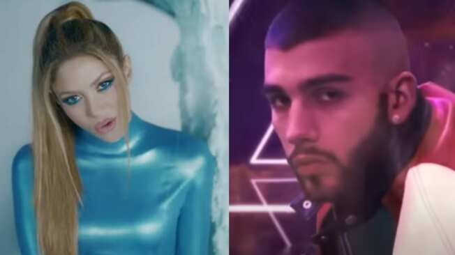 Los cantantes Shakira y Manuel Turizo.