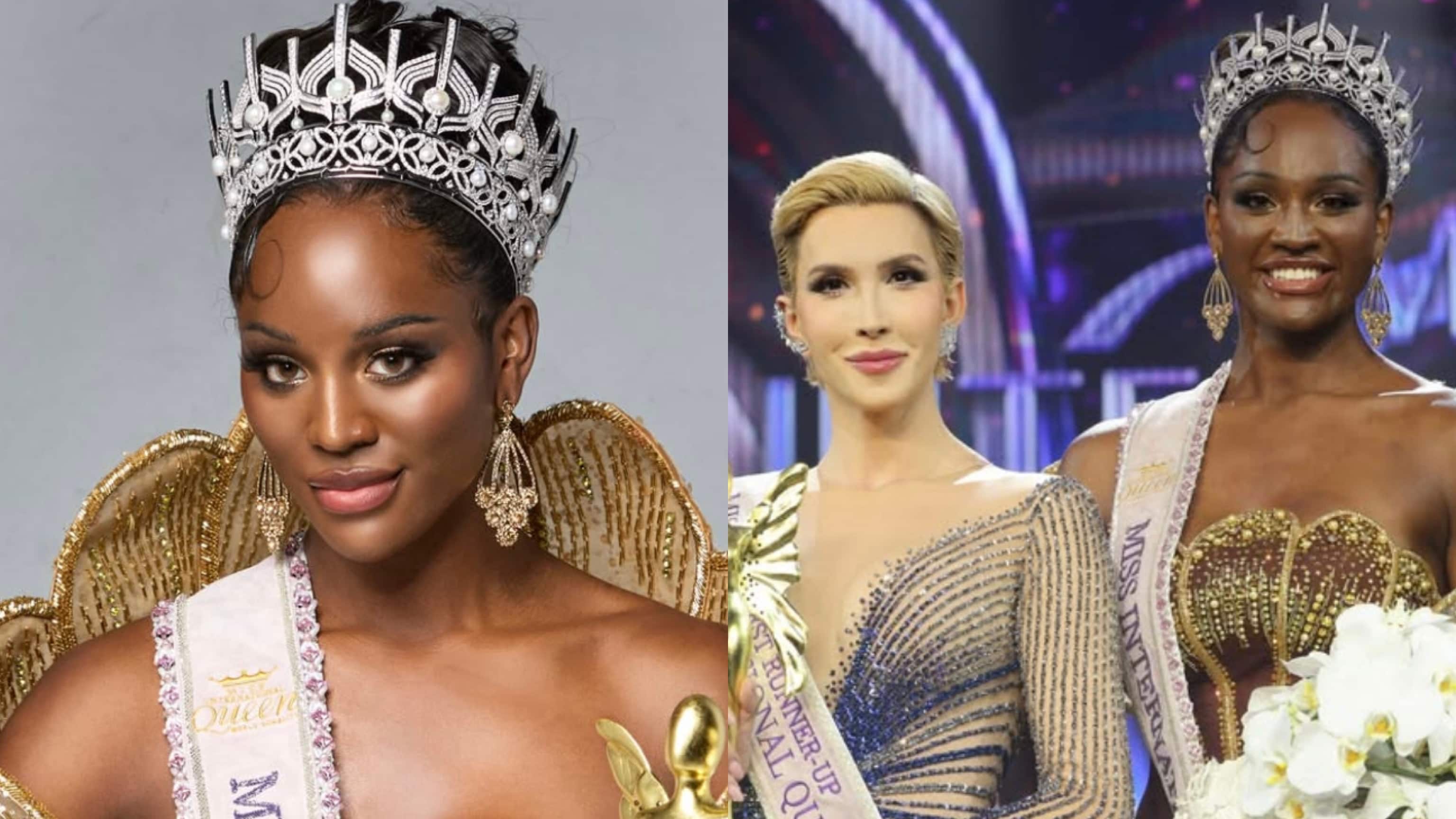 Midori Monet (Miss Estados Unidos) y Olivia Lauren (Miss Cuba).