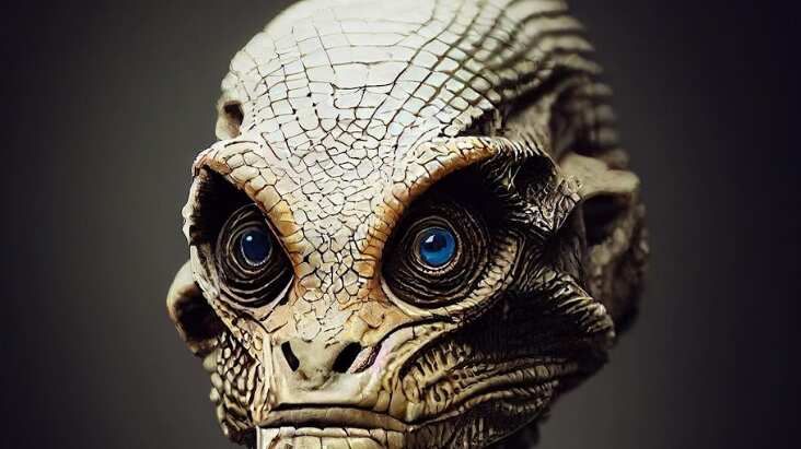 Retrato de alienígena creado con AI