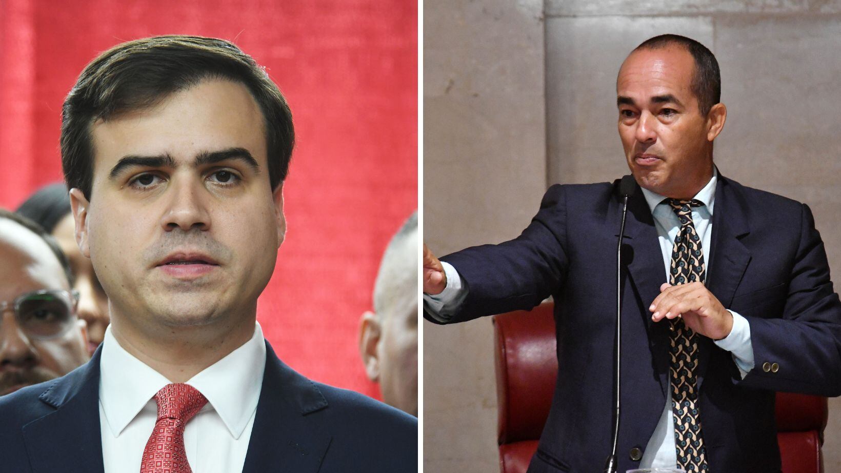 El comisionado residente Pablo José Herández y el senador independiente Eliezer Molina.