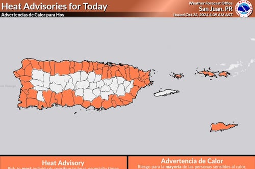 Pronostican que quedan uno o dos días más de calor excesivo en Puerto Rico