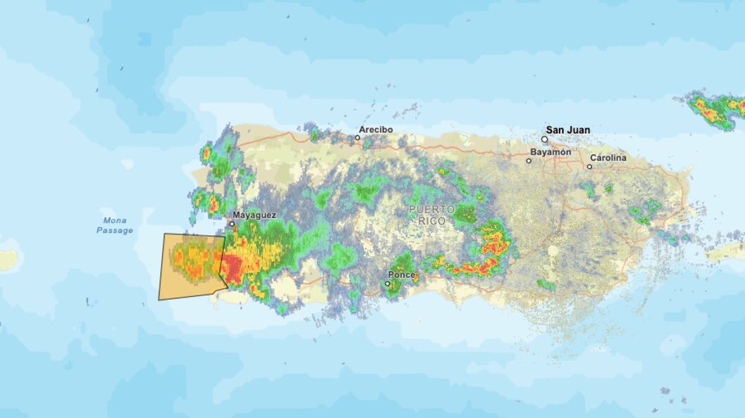 Tronadas en municipios del suroeste de Puerto Rico