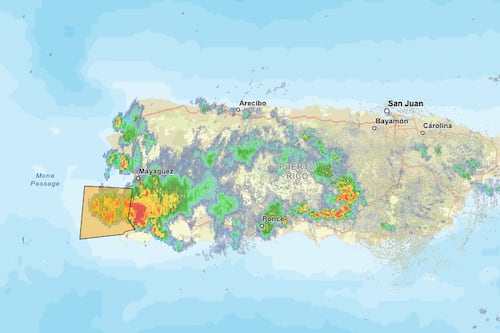 Fuertes tronadas afectan municipios del suroeste de Puerto Rico