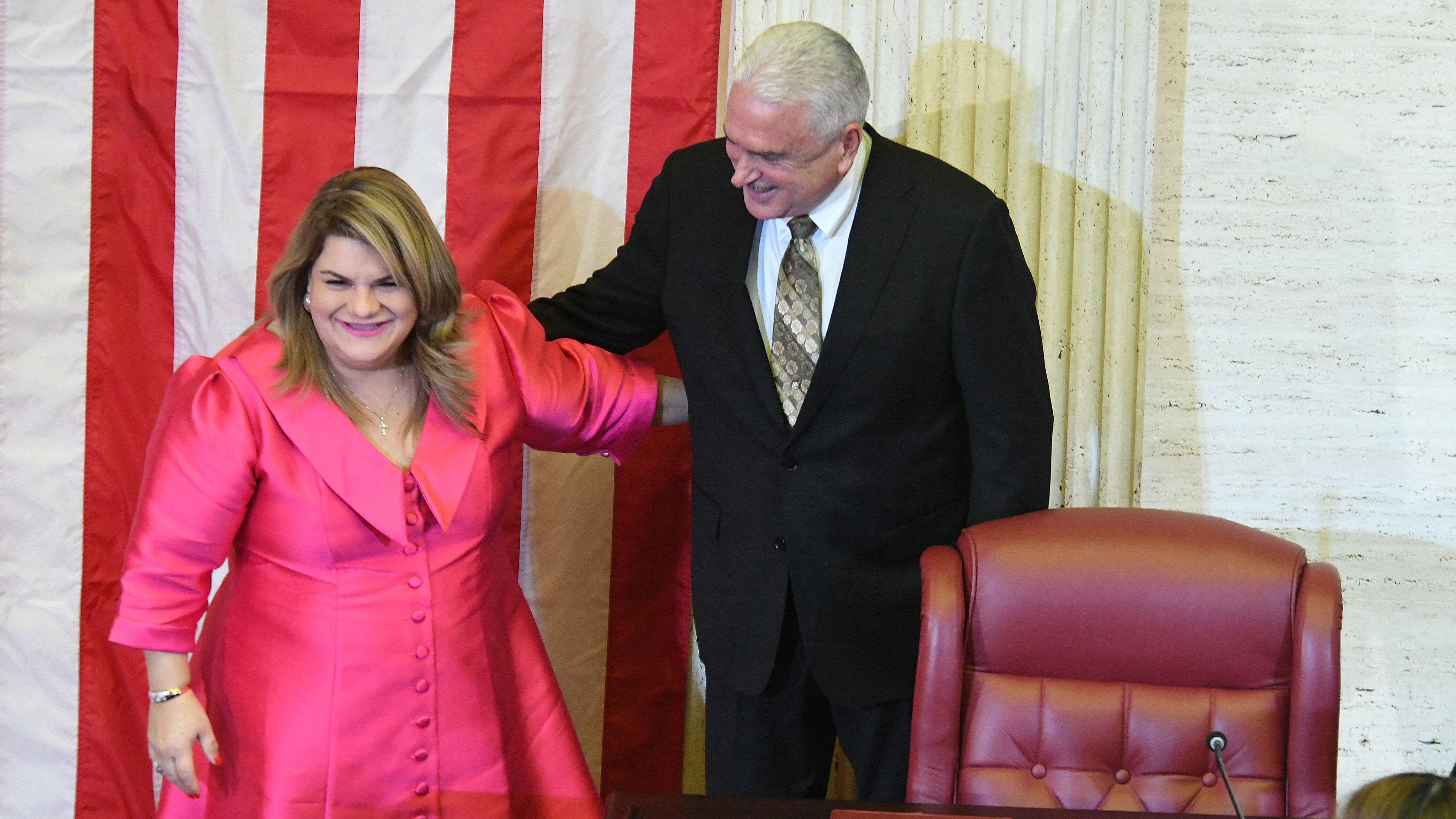 La gobernadora de Puerto Rico, jennifer González y el Presidente del Senado Thomas Rivera Schatz