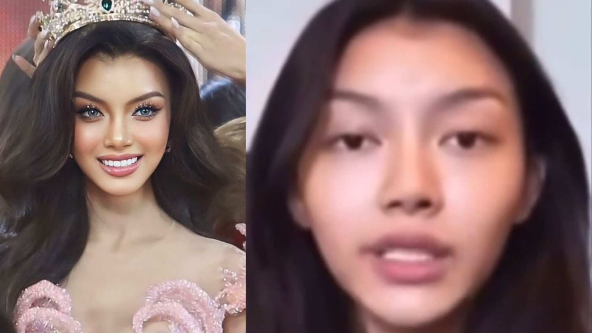 Miss Grand Myanmar 2024 en la final del certamen vs en sus redes sociales.