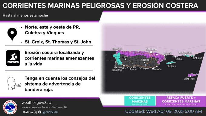 Una marejada de periodo largo del noreste continuará llegando a las aguas regionales.