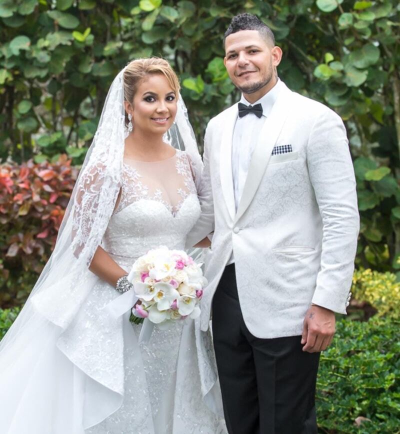 Yadier Molina y su esposa Wanda Torres