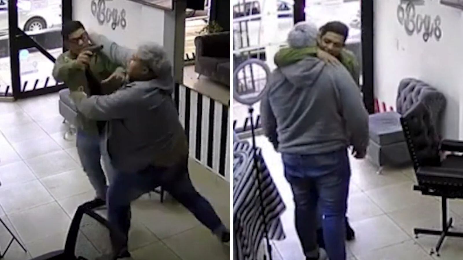 Quiso asaltar una barbería: Lo echaron a golpes y terminó diciendo que “fue una broma”