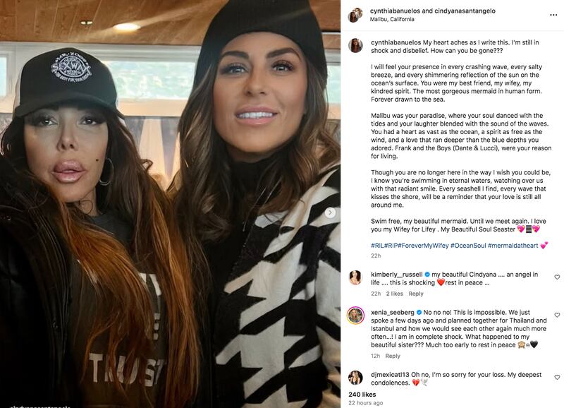 Cynthia Banuelos lamenta la pérdida de su esposa