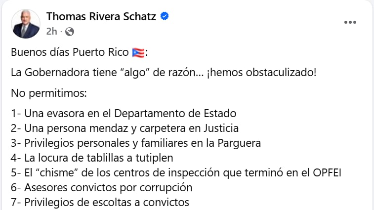 El presidente del Senado respondió con tono sarcástico a Jenniffer González y justificó que ha frenado decisiones que, a su juicio, no tienen cabida en el gobierno