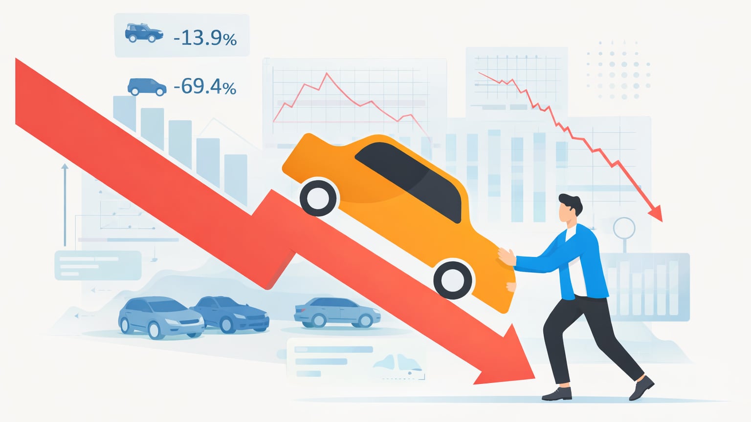 Caen ventas de autos
