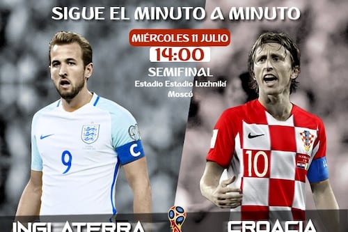 Minuto a minuto: Inglaterra y Croacia definen rival de Francia en Rusia 2018