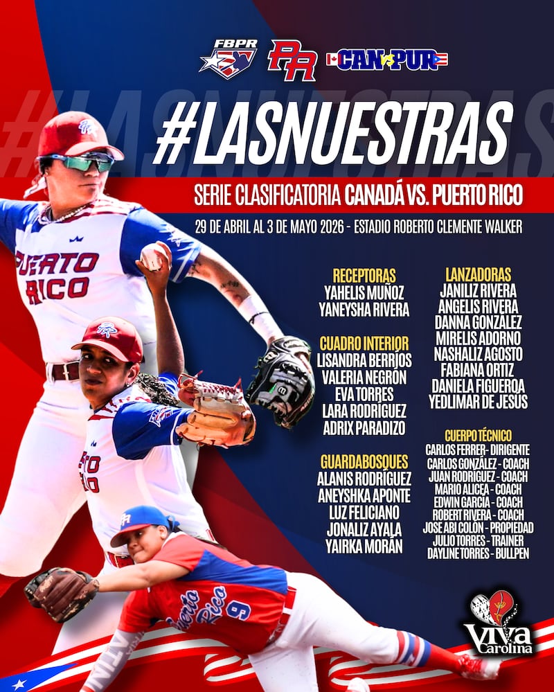 Roster para serie clasificatoria de béisbol femenino ante Canadá.