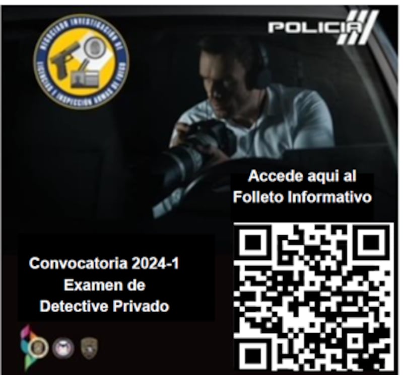 Convocatoria para Examen de Detective Privado en el Negociado de la Policía