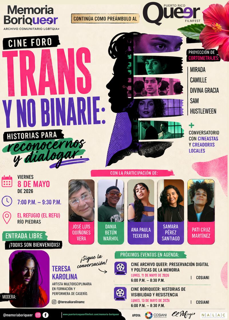 Presentan cineforo trans y no binarie como preámbulo al Puerto Rico Queer Film Fest 2026.