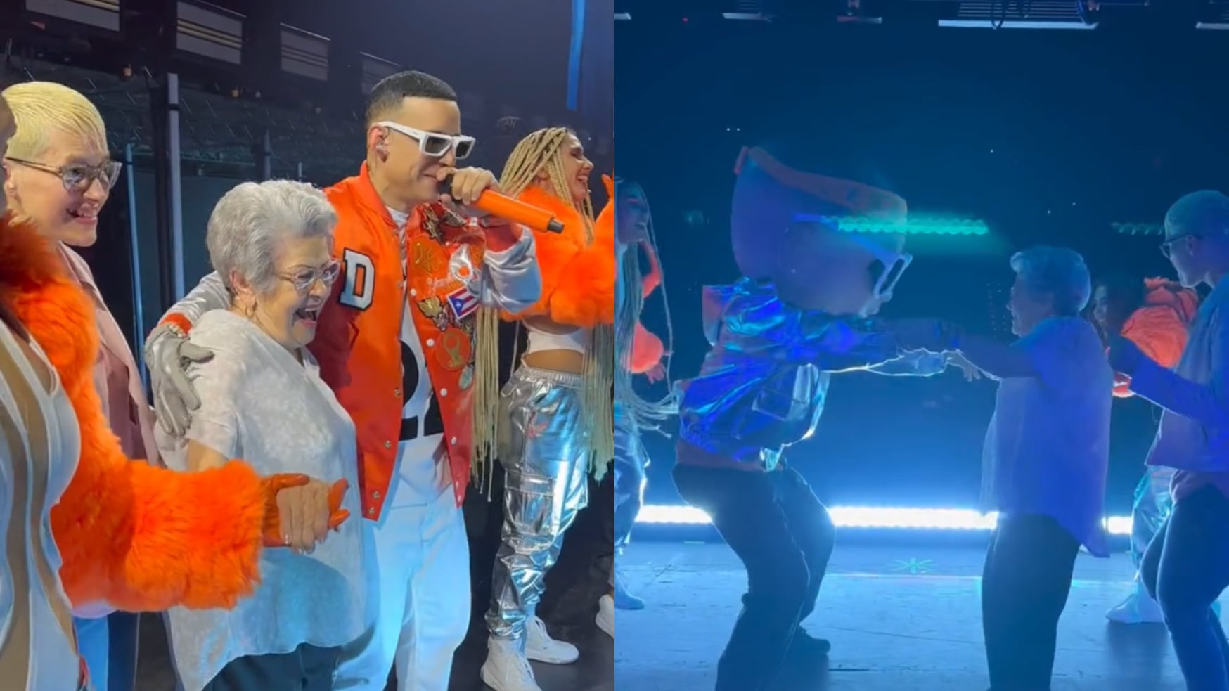 Daddy Yankee hace subir a abuela al escenario.