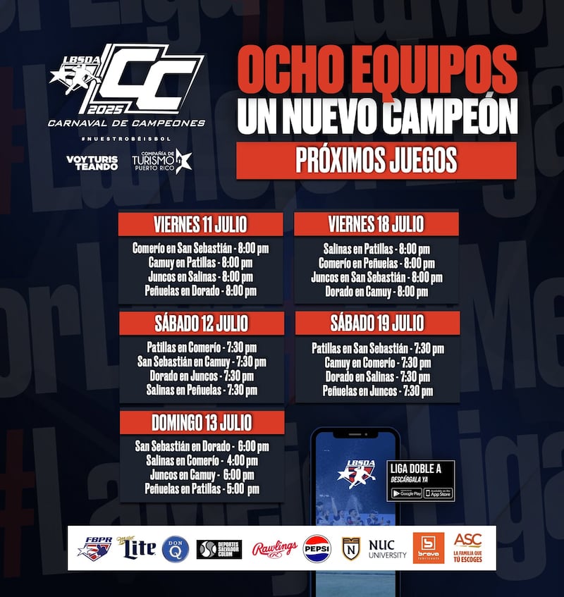 Calendario del segundo fin de semana del Carnaval de Campeones.