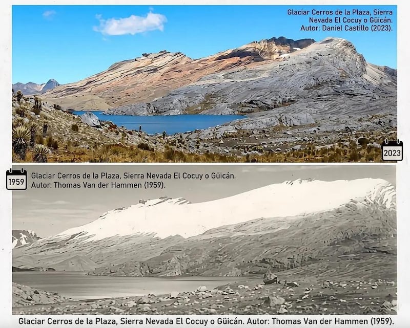 Glaciar Cerros de la Plaza en Colombia