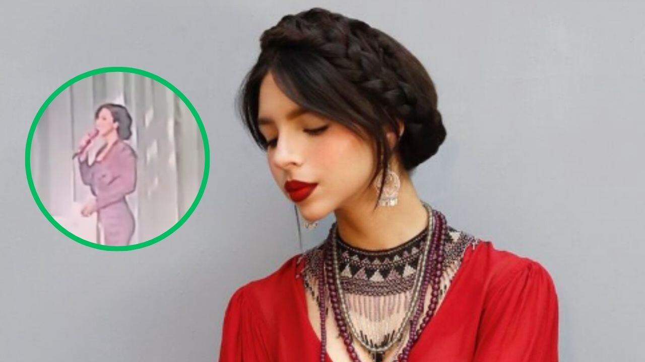 Ángela Aguilar se equivoca en el escenario