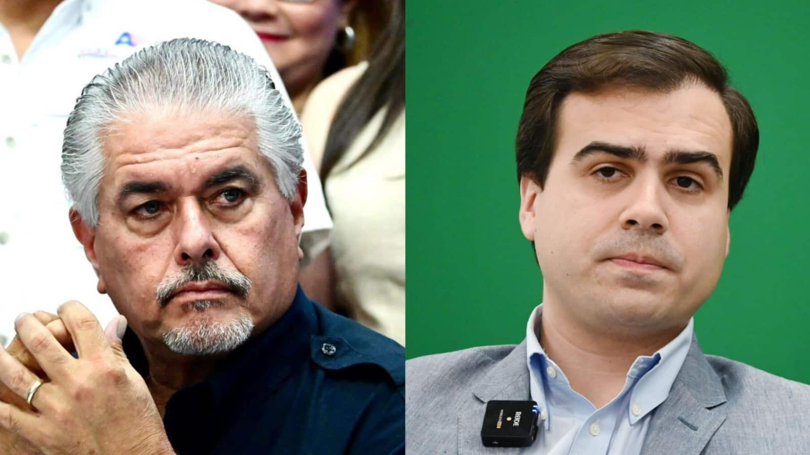 El secretario general del Partido Nuevo Progresista (PNP), Jorge Santini Padilla, y el comisionado residente en Washington D.C., Pablo José Hernández Rivera.