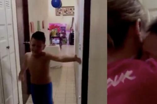 Emotivo cumpleaños a niño en Rincón durante la cuarentena