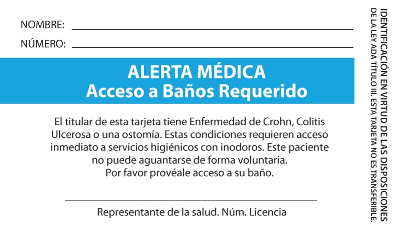 Imagen de tarjeta de acceso a baño