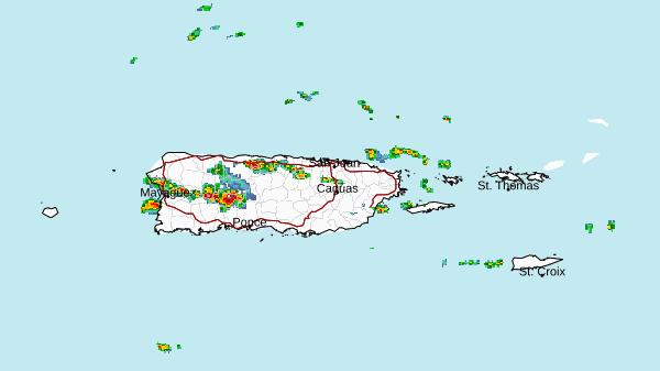 Tronada fuerte afecta municipios del oeste y centro de Puerto Rico
