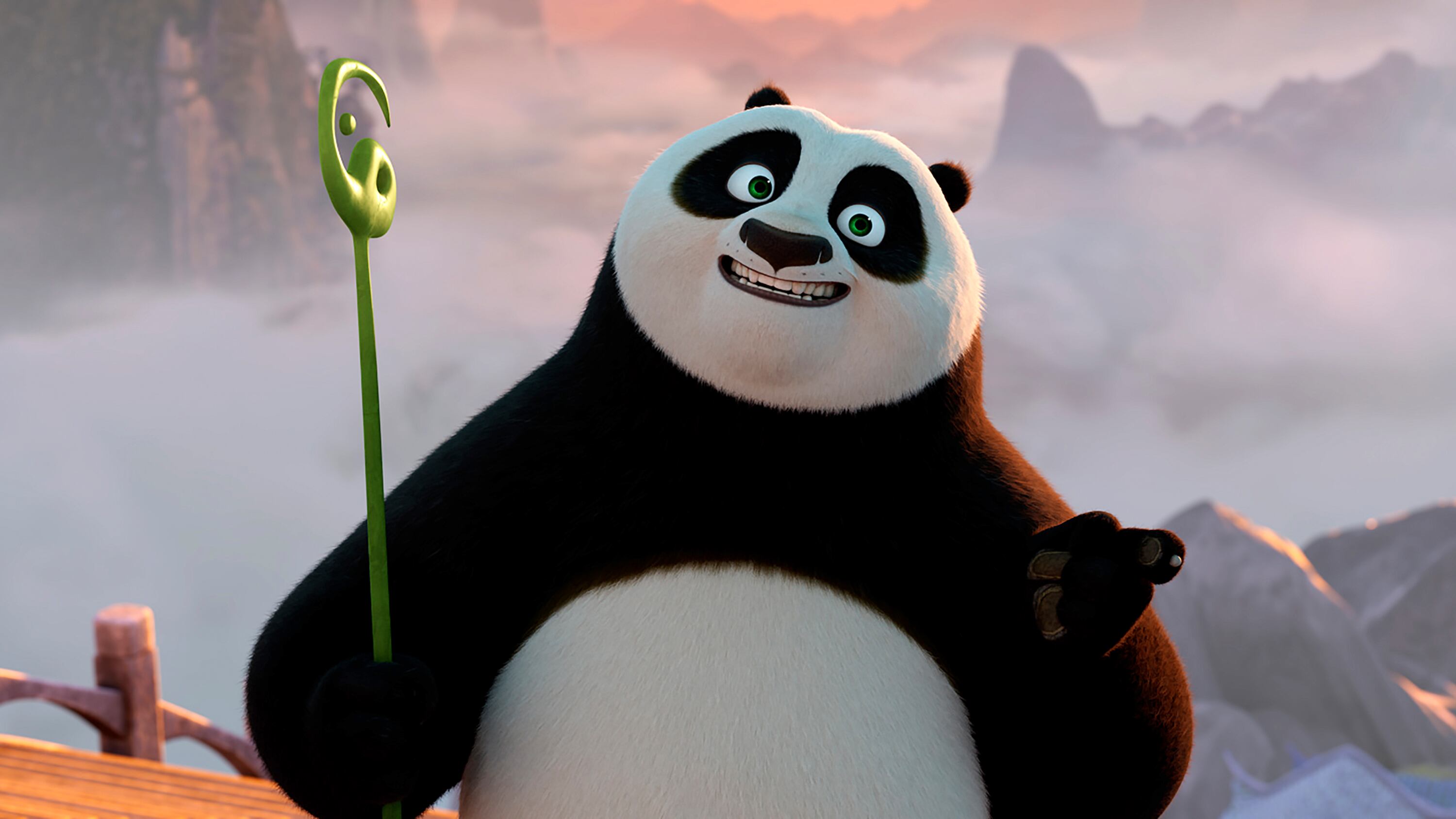Esta imagen proporcionada por Universal Pictures muestra a Po, con la voz de Jack Black, en una escena de "Kung Fu Panda 4" de DreamWorks Animation. (DreamWorks Animation/Universal Pictures vía AP)